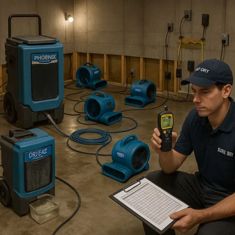 Structural Drying and Dehumidification process in Fairfield Heights, IN
